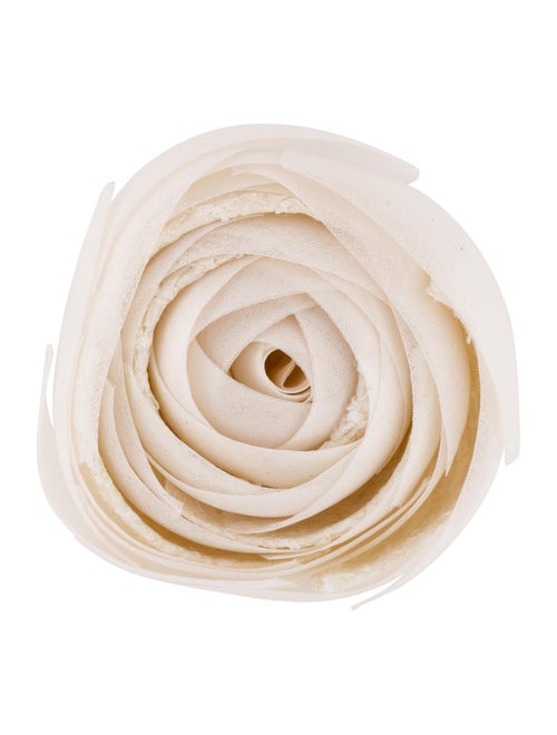 Chanel Floral Fabric Brooch Gold