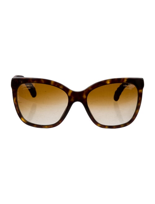 Chanel CC Quilted Sunglasses Brown