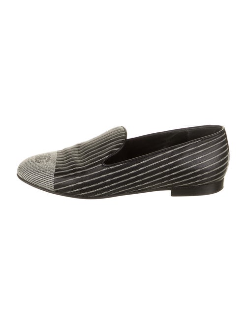 Chanel Interlocking CC Logo Leather Loafers Black