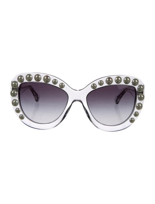 Chanel Pearl Butterfly Sunglasses Clear