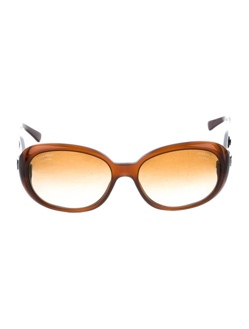 Chanel Camellia CC Sunglasses Brown