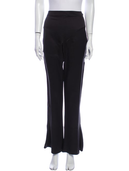Chanel Silk Flared Wide Leg Jeans Black