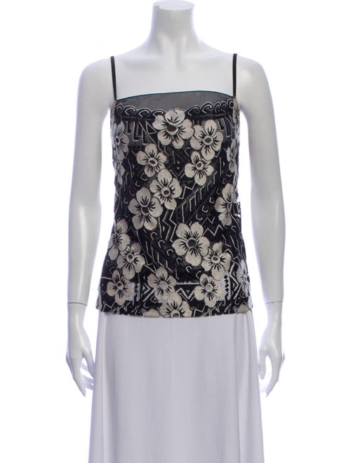 Chanel 2006 Floral Lace Top Black