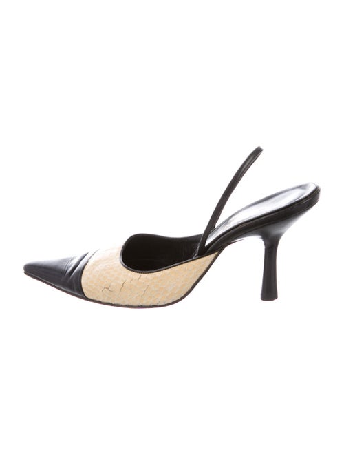Chanel Snakeskin Animal Print Slingback Pumps