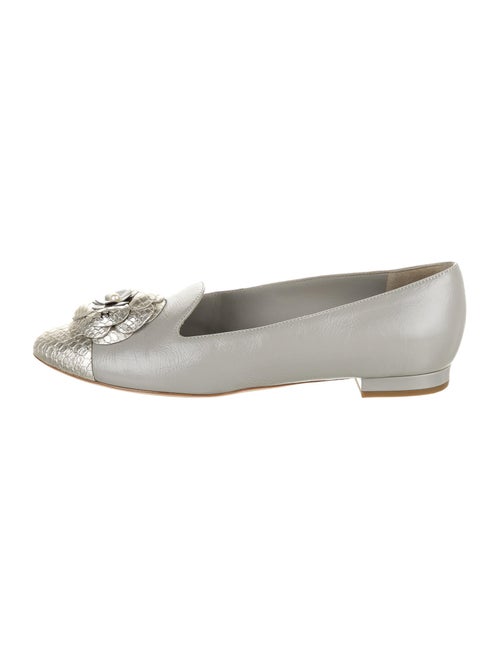 Chanel Interlocking CC Logo Leather Loafers Grey