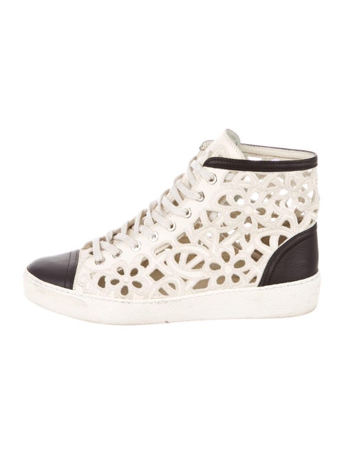Chanel Leather Colorblock Pattern Sneakers