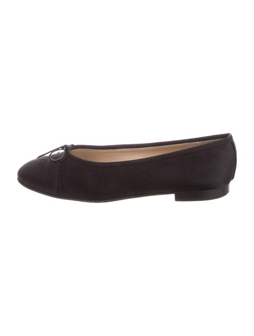 Chanel 2007 CC Satin Ballet Flats Ballet Flats Bla