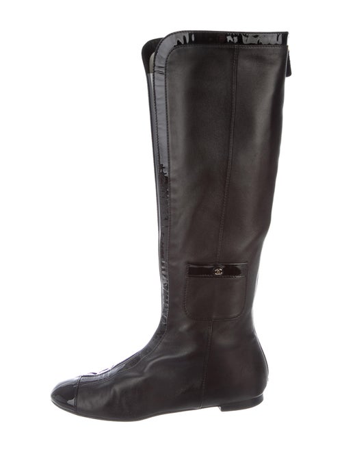 Chanel Leather Riding Boots Black