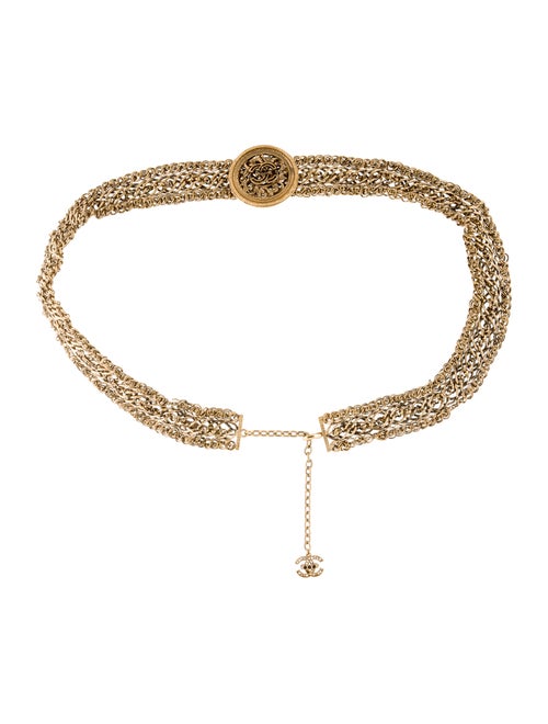 Chanel Embellished Chain-Link Belt Gold