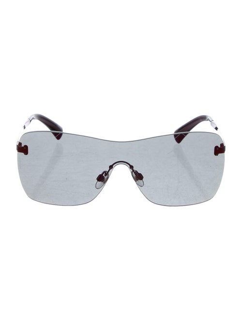 Chanel Shield Quilting Sunglasses Purple