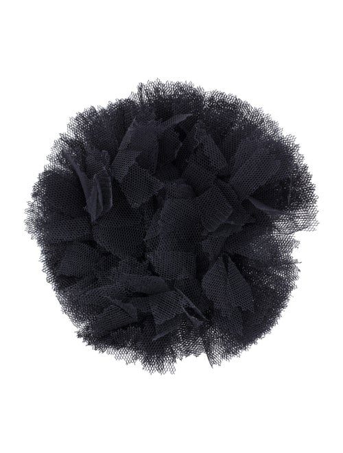 Chanel Tulle Camellia Brooch Pin Gold