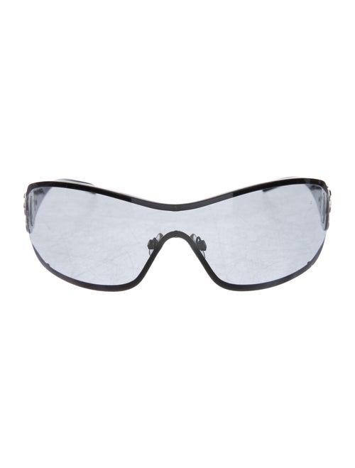 Chanel Camellia Shield Sunglasses Silver