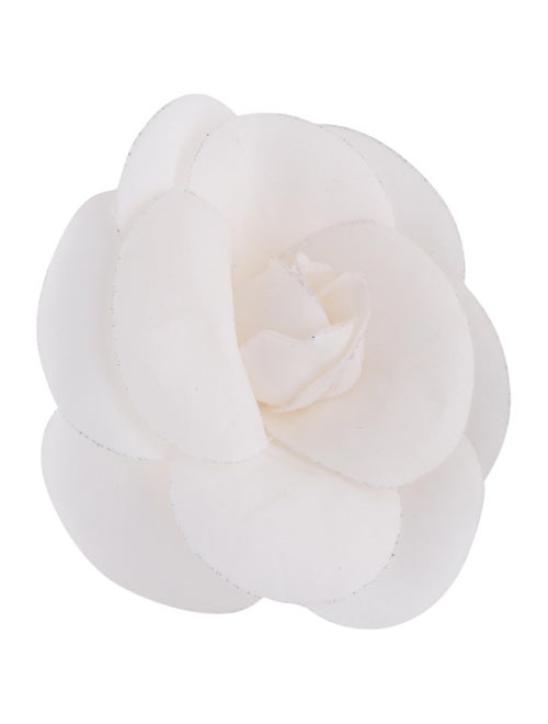 Chanel Fabric Camellia Brooch Gold