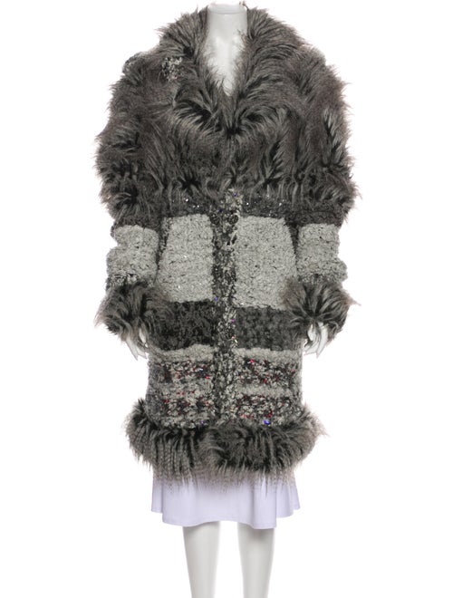 Chanel 2010 Faux Fur Coat Grey
