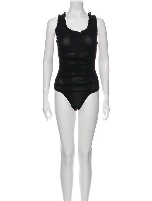 Chanel 2001 Scoop Neck Bodysuit Black