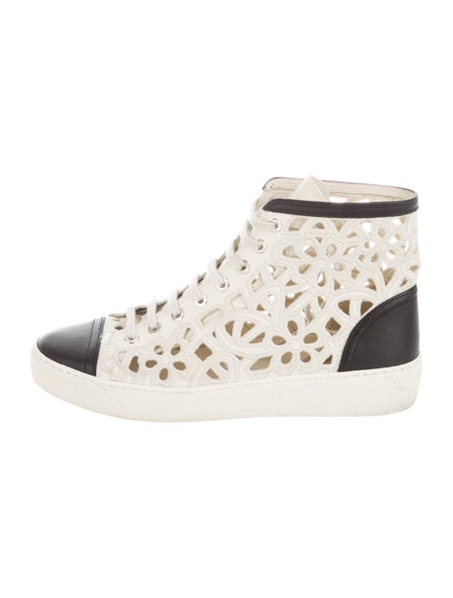 Chanel Interlocking CC Logo Leather Sneakers