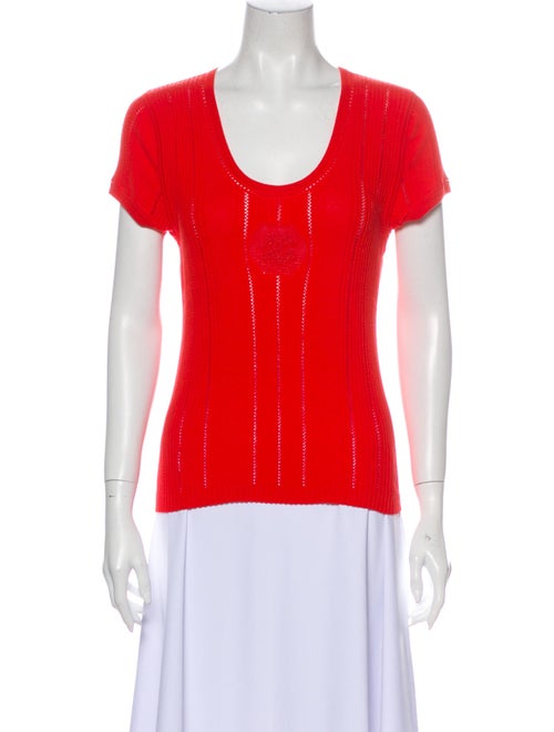 Chanel 2003 Scoop Neck Sweater Orange