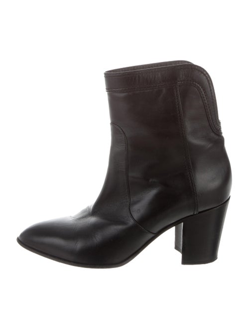 Chanel Leather Ankle Boots Black