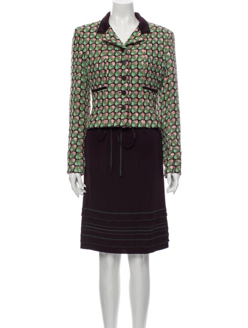 Chanel 2002 Tweed Skirt Suit Skirt Suit Green