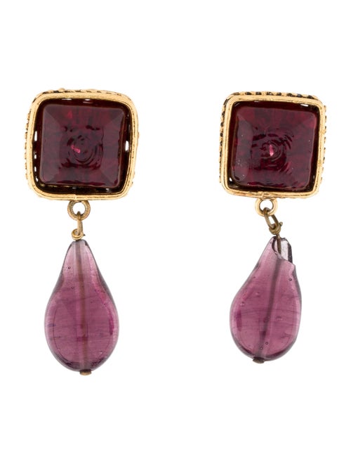 Chanel Resin Clip-On Earrings Gold