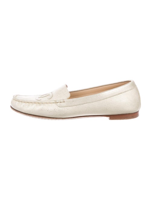 Chanel Leather Loafers Metallic