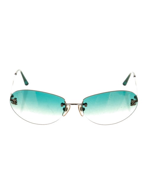 Chanel Rimless CC Sunglasses Silver