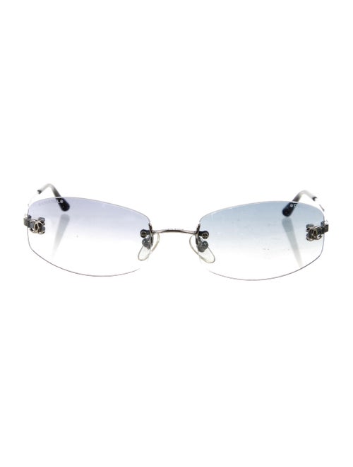 Chanel CC Rimless Sunglasses Silver