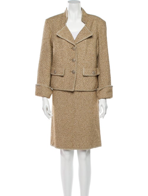 Chanel 2013 Silk Skirt Suit Gold