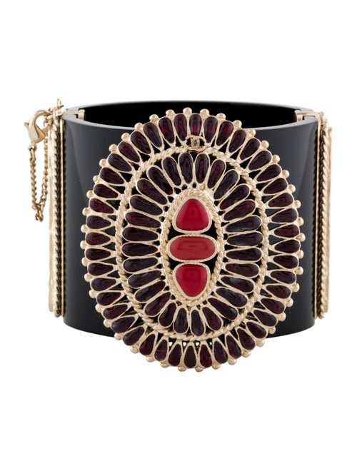 Chanel Gripoix & Resin Hinge Cuff Gold