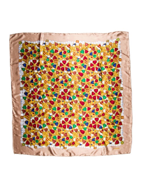 Chanel Vintage Gripoix CC Scarf Beige