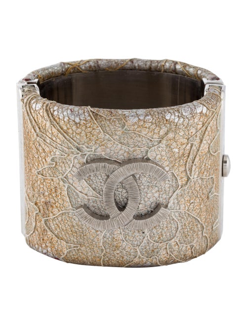 Chanel Lace CC Bracelet Silver
