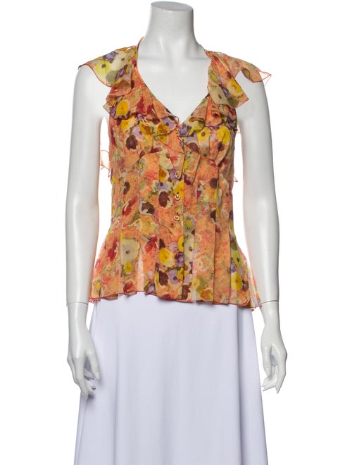Chanel 2004 Silk Blouse Orange