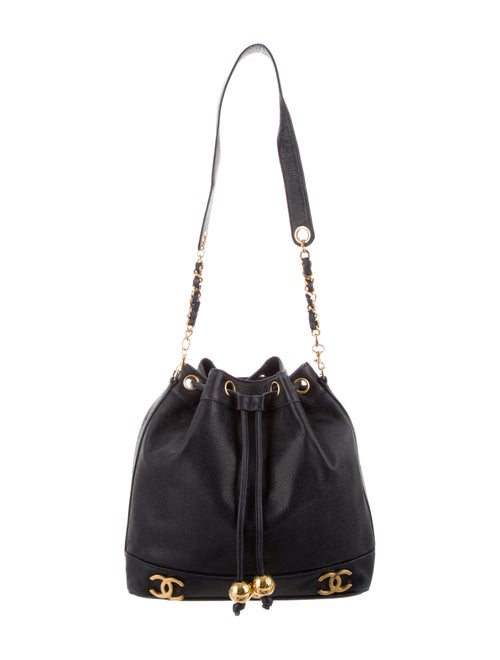 Chanel Vintage CC Bucket Bag Blue