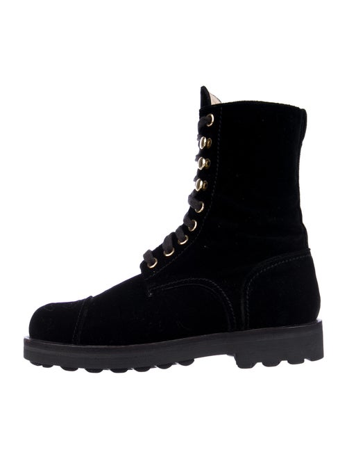 Chanel Vintage 1997 Combat Boots Black