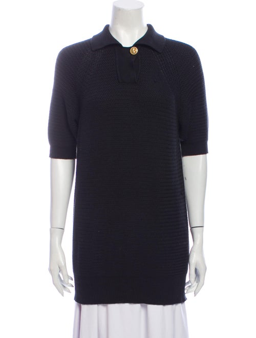 Chanel Vintage Mock Neck Sweater Black