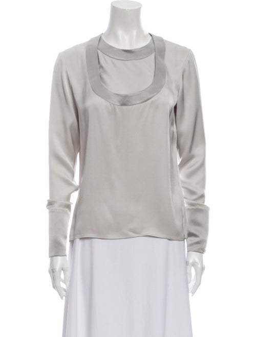 Chanel 2012 Silk Blouse Grey