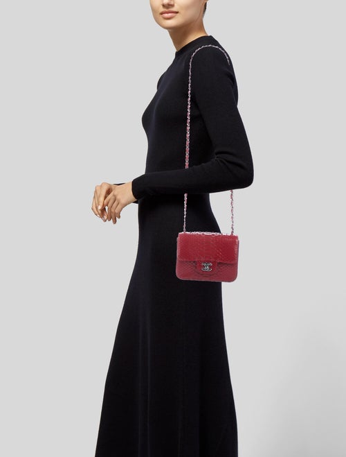 Chanel Classic Mini Python Square Flap Bag