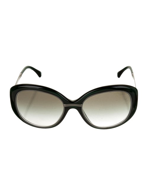 Chanel Oversize Gradient Sunglasses Green