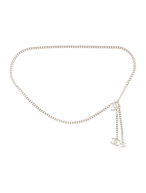 Chanel Metal Chain-Link Belt Silver