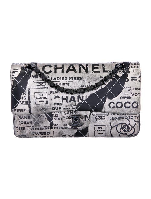 Chanel Medium Graffiti Newspaper Double Flap Bag M
