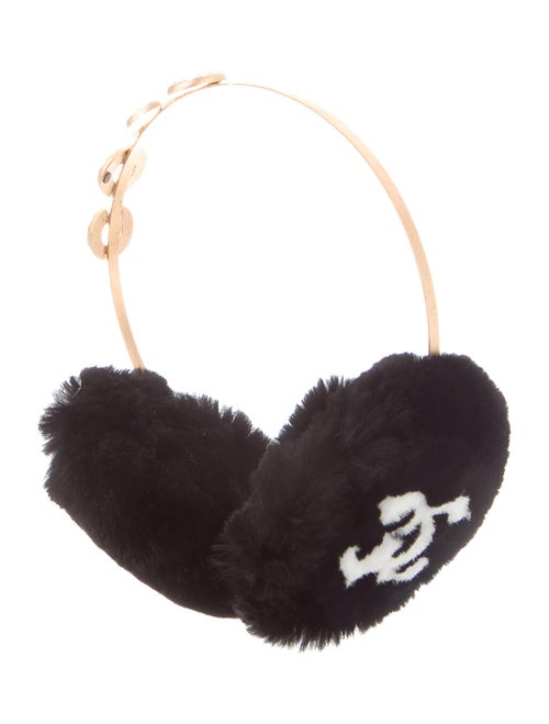 Chanel Fur Coco Earmuffs w/ Tags Black