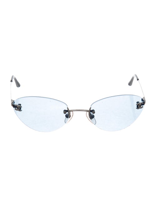 Chanel Rimless CC Sunglasses Silver
