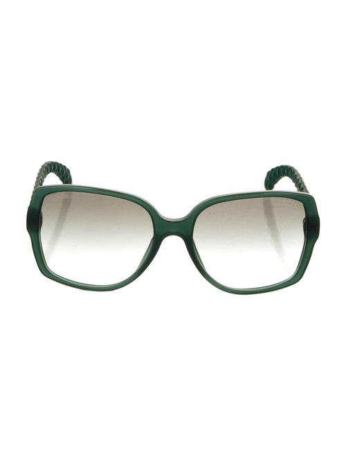 Chanel Oversize Gradient Sunglasses Green