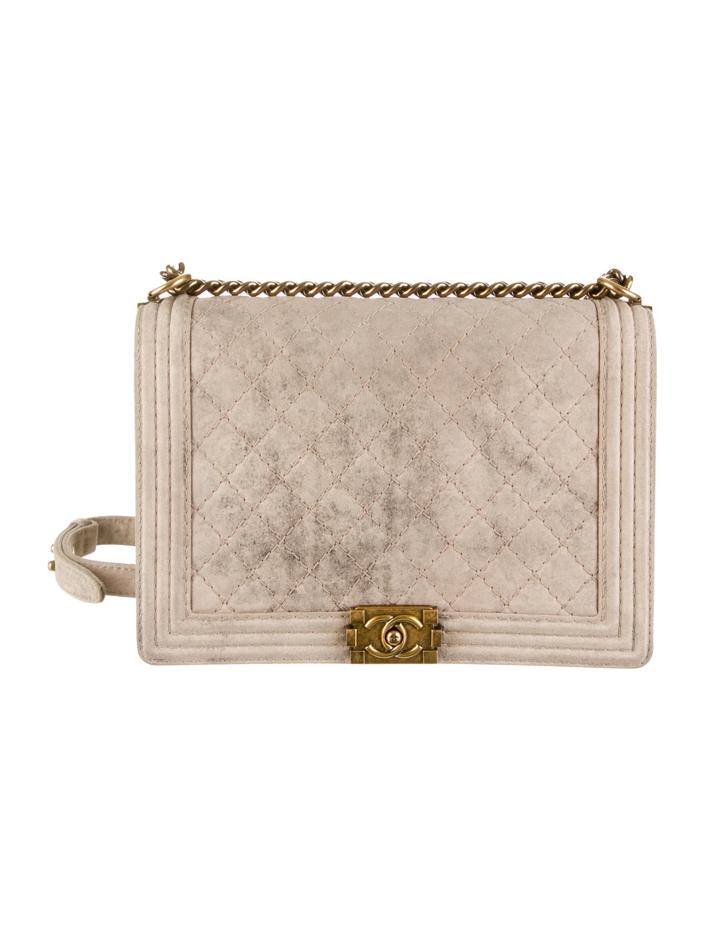 Chanel Large Suede Boy Bag Handbags CHA52632 The RealReal