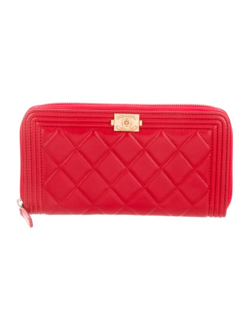 Chanel Quilted Boy L-Gusset Leather Continental Wa