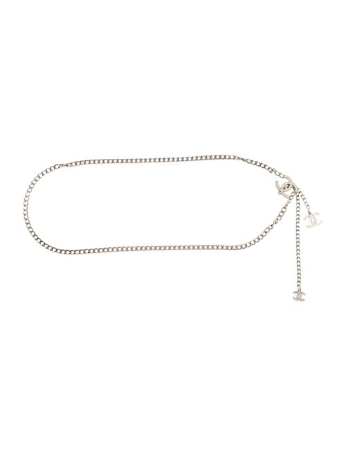 Chanel CC Chain-Link Belt Silver