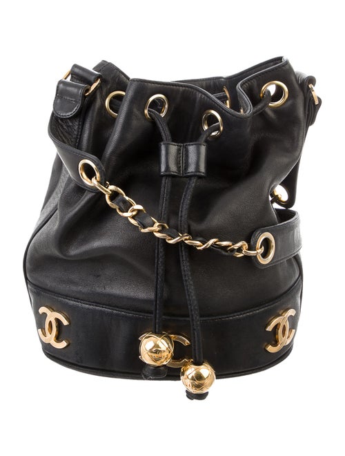 Chanel Vintage CC Bucket Bag Black