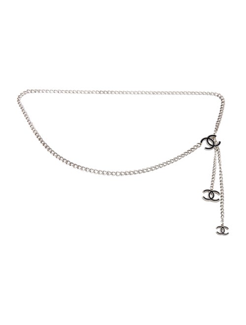 Chanel CC Chain-Link Belt Silver