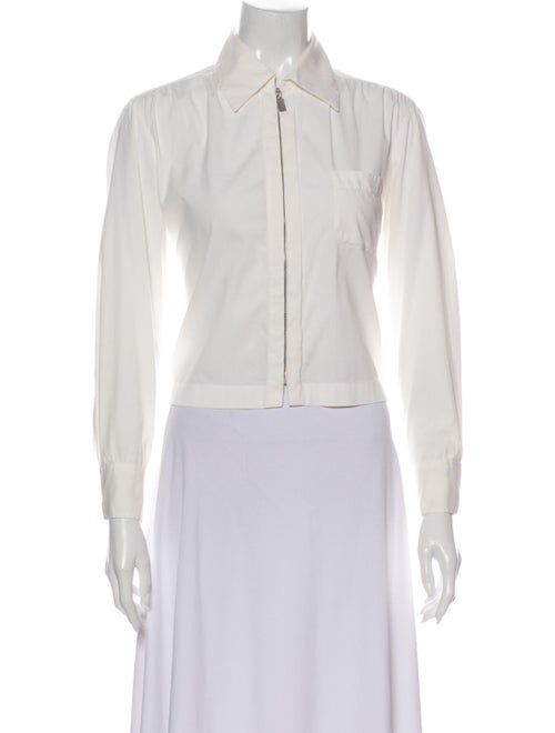 Chanel Long Sleeve Crop Top White