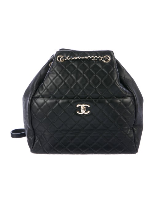 Chanel Quilted Drawstring Bucket Bag Black